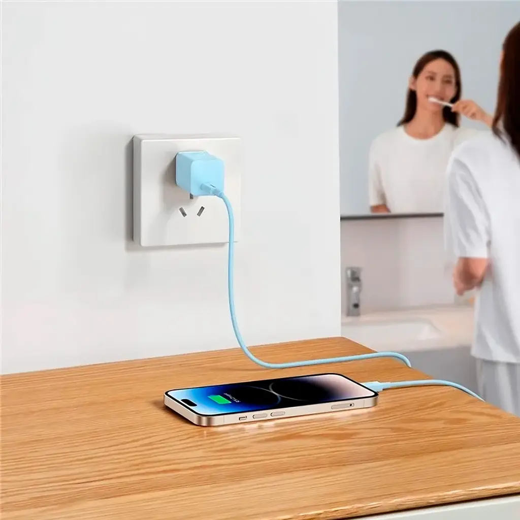 Cargador de Pared 20w  Lightning Apple iphone Celeste (6).webp